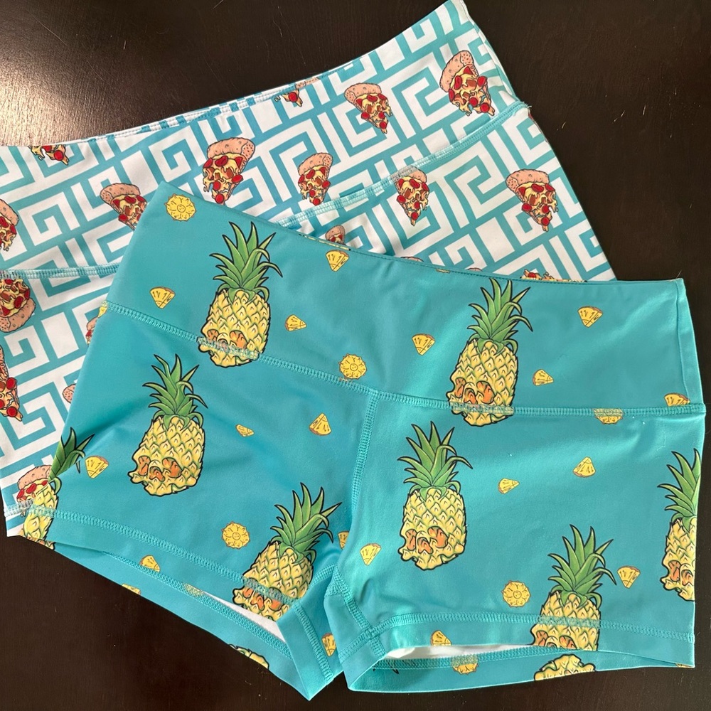 FMFM shorts lot (2)/ size small.   Pizza 🍕 and Pineapple 🍍!!!!